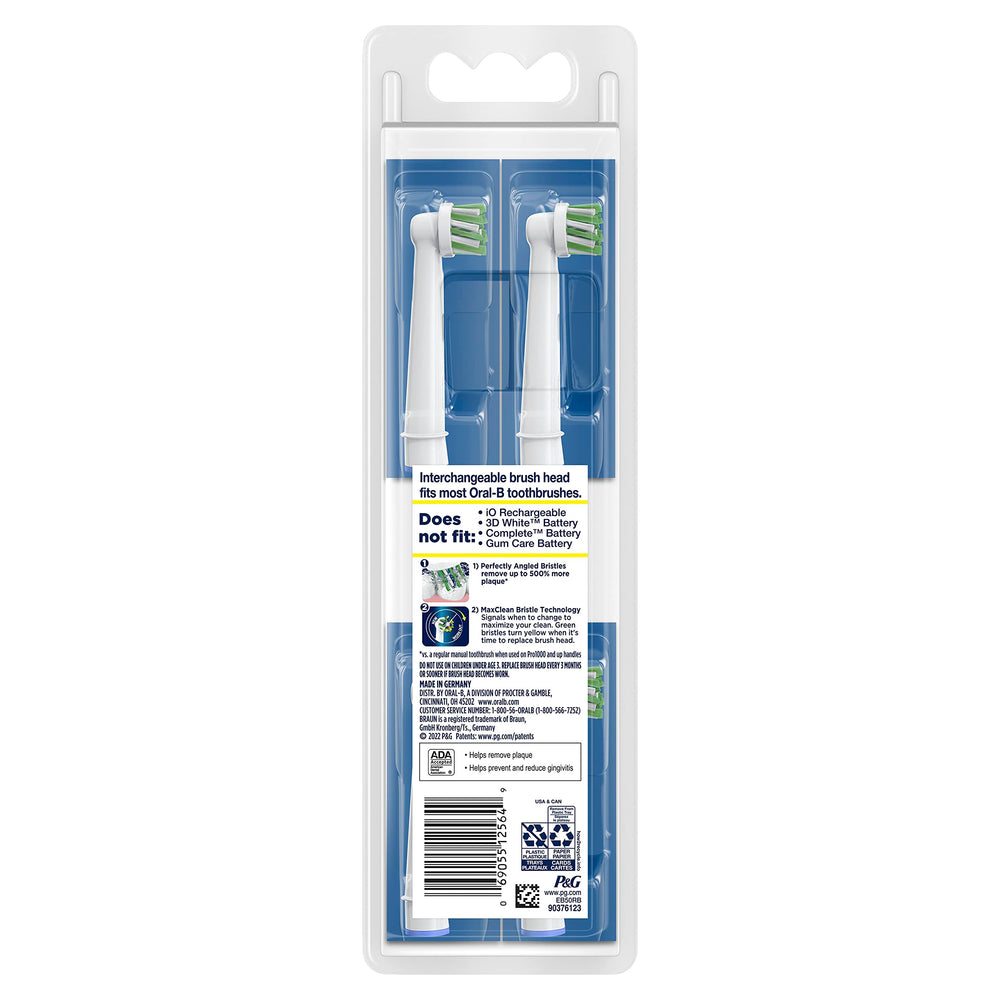 Empaque de 4 unidades Oral-B CrossAction listo para almacenamiento y reemplazo