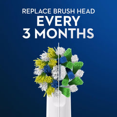 Cabezal Oral-B CrossAction montado en mango Oral-B demostrando ajuste seguro