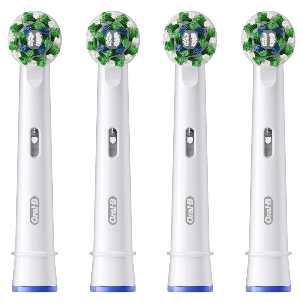 Macro de la textura de las cerdas Oral-B CrossAction destacando precisión y suavidad