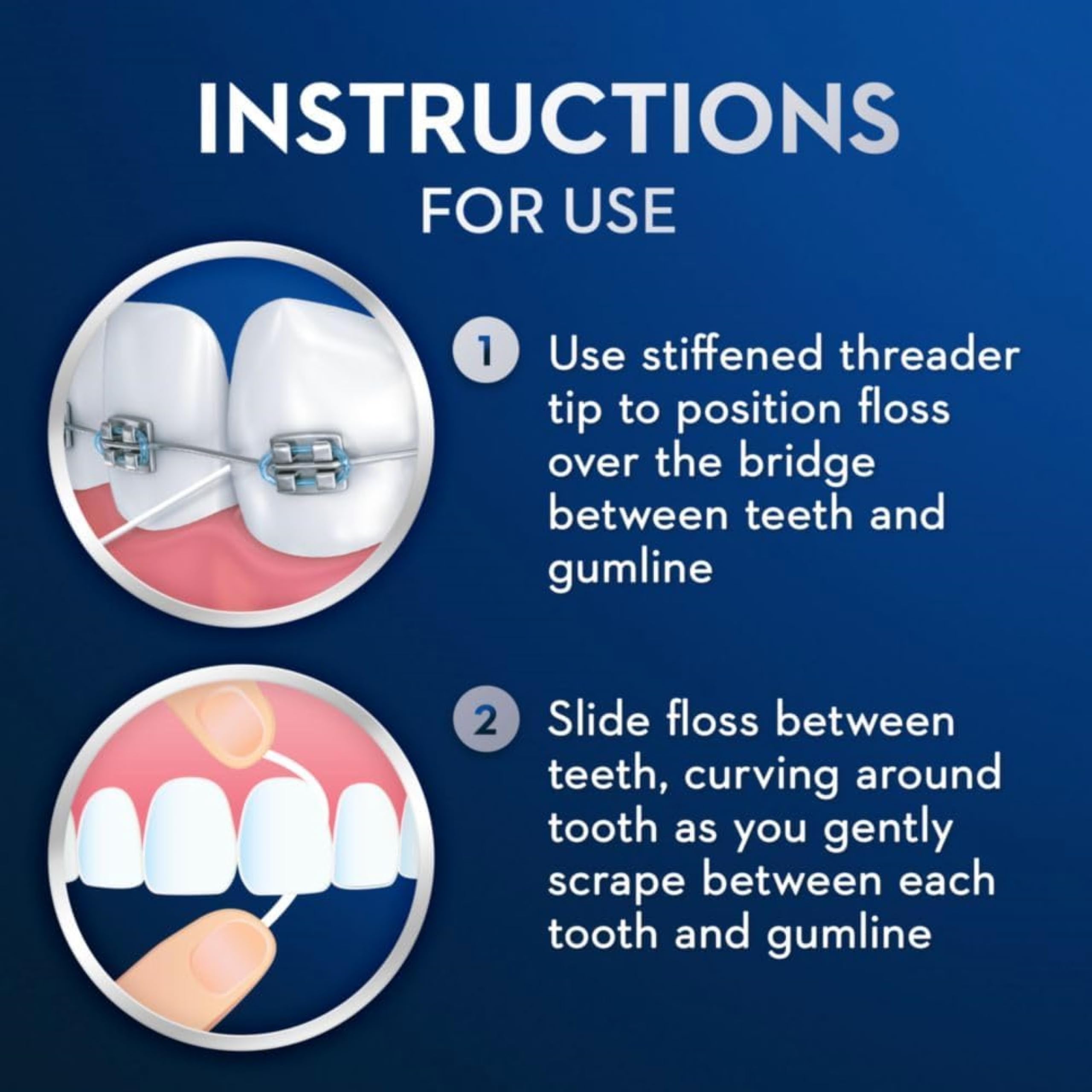 Oral-B Glide Threader Floss comparación de tamaño del sobre, fácil de llevar