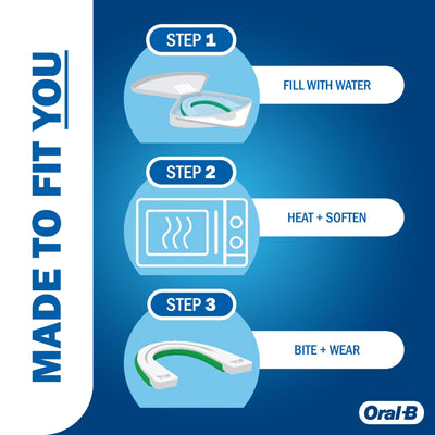 Oral-B impression tray positioned with guard during molding to show simple at-home use