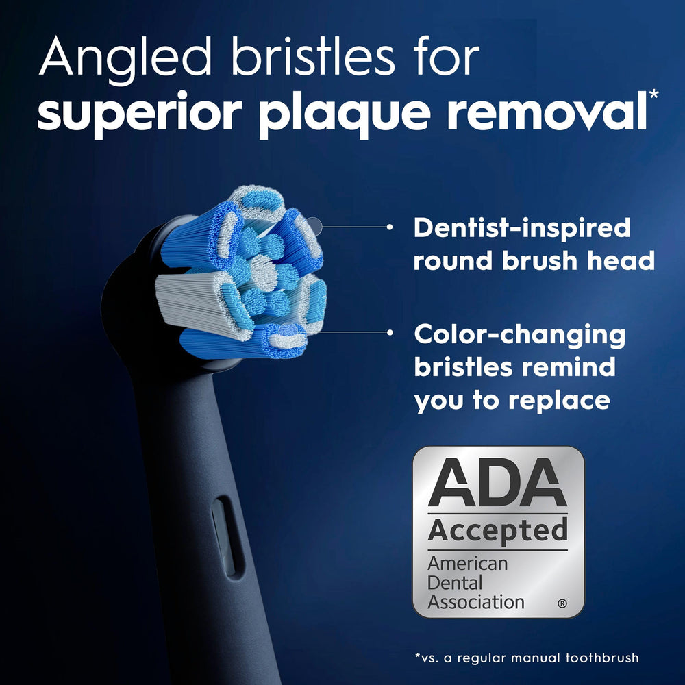 Oral-B empaque y etiqueta del producto mostrando compatibilidad con serie iO