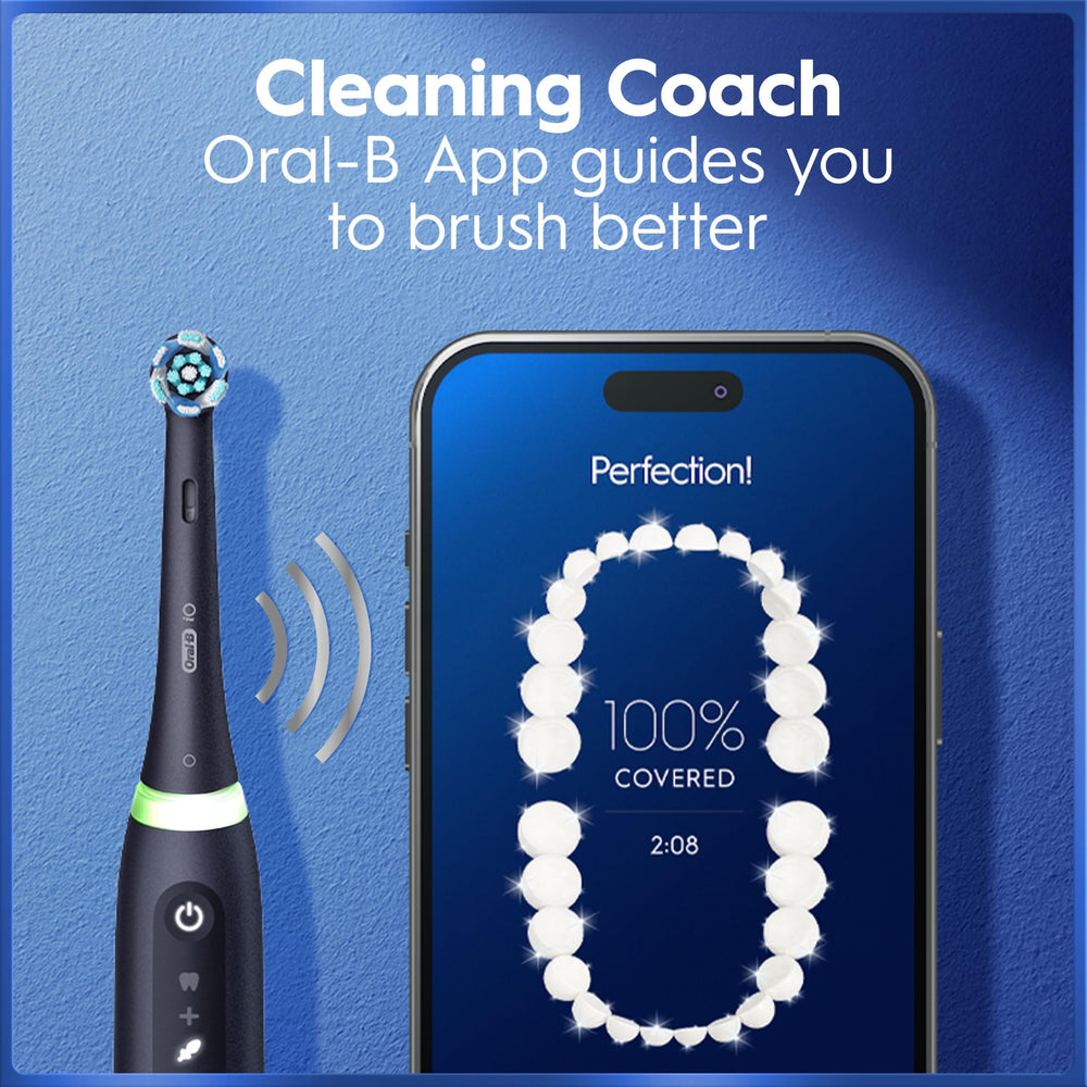 Oral-B iO5 travel case open with brush inside for convenient on-the-go hygiene