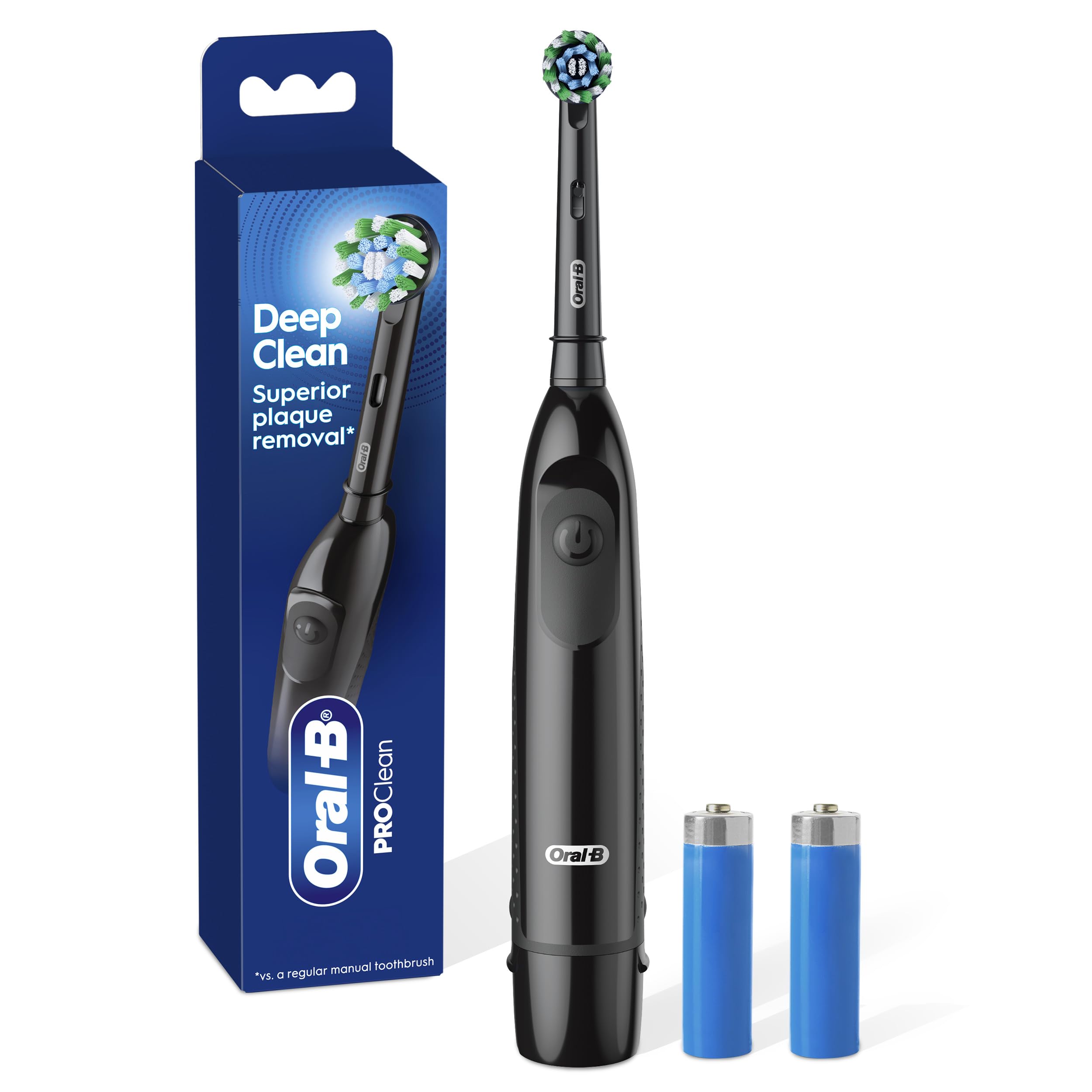 Oral-B Pro 100 frontal mostrando el mango y cabezal, limpieza eficiente