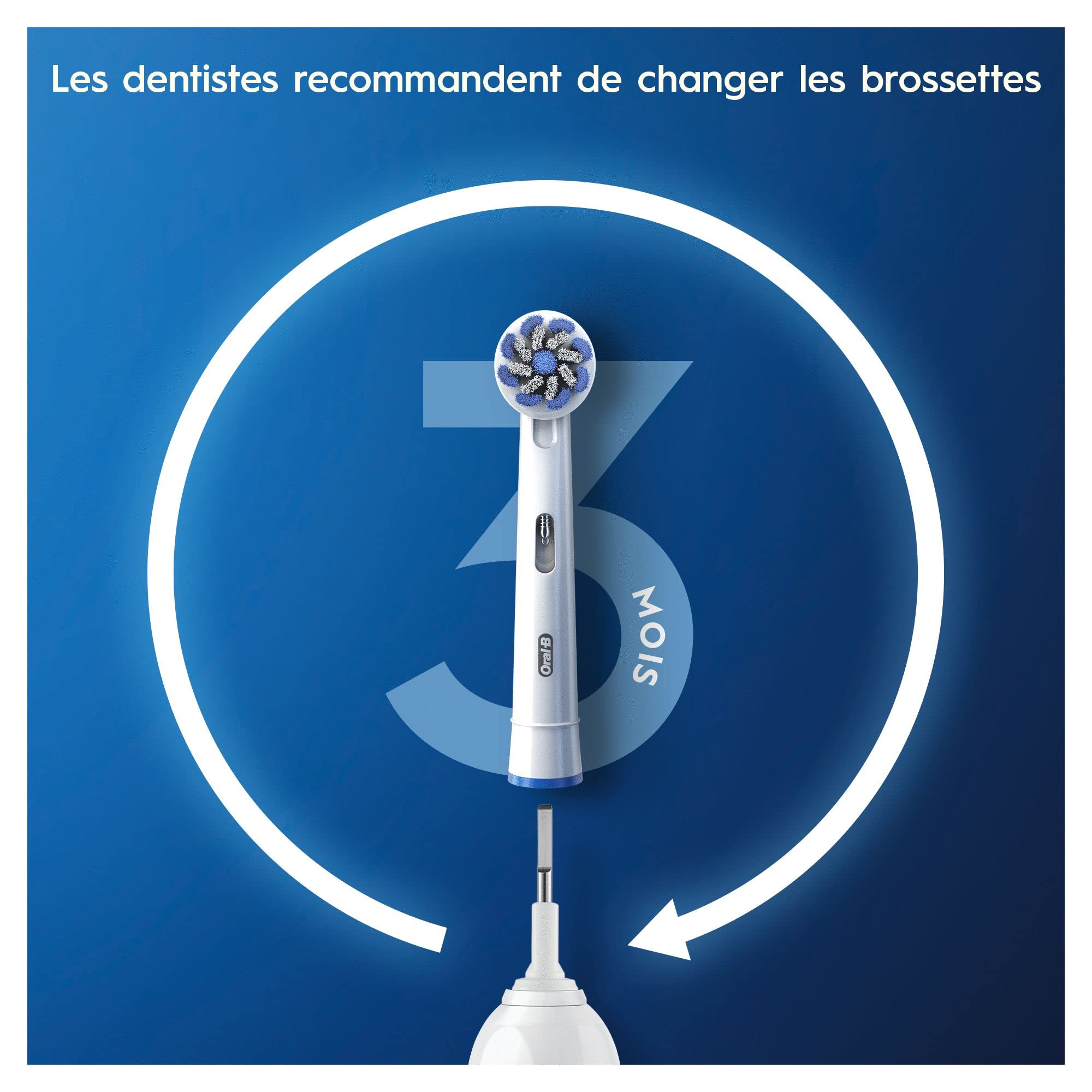 Oral-B comparación de tamaño del cabezal para referencia de escala
