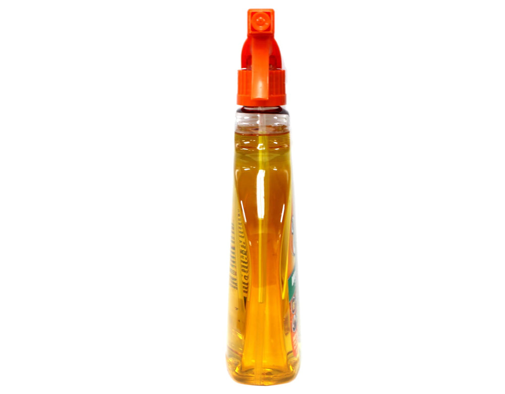 ORANGE GLO botella de 16 fl oz junto a objeto de referencia para tamaño práctico