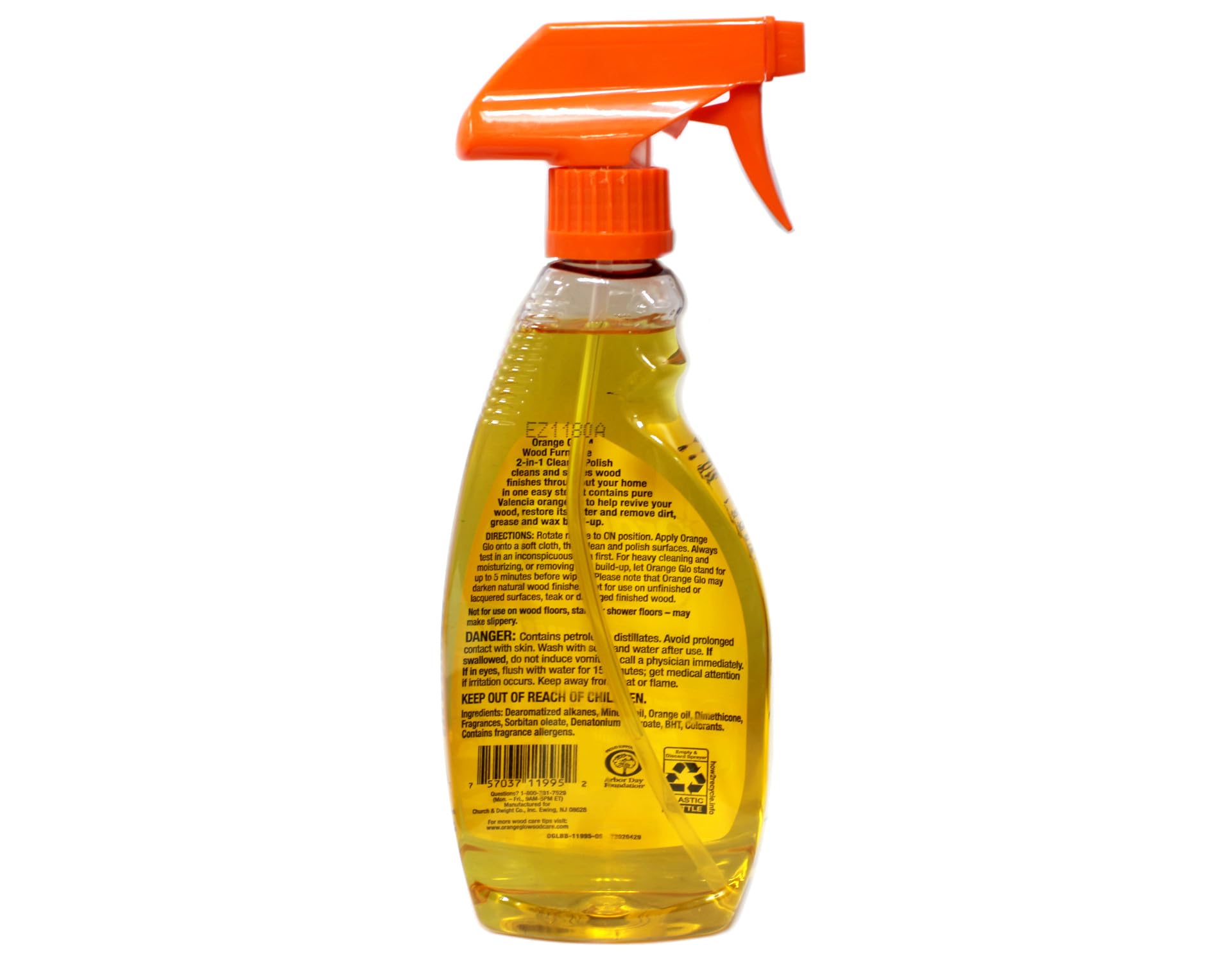 ORANGE GLO superficie de madera pulida, muestra brillo y realce de veta