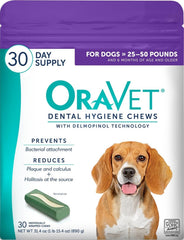 ORAVET purple pouch front packaging showing product and ease of use