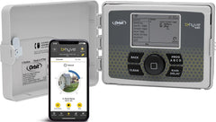 Orbit B-hyve vista frontal con controles visibles y facilidad de uso