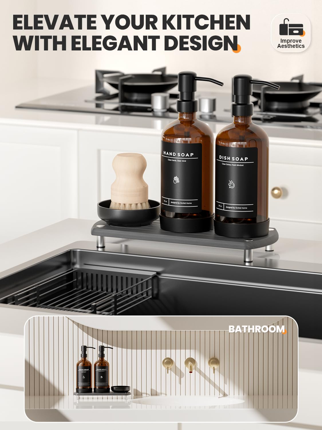 ORCHID HOME comparación tamaño 16oz ideal para encimera
