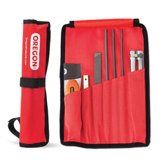Oregon kit afilar frontal mostrando todas las piezas ordenadas y listas