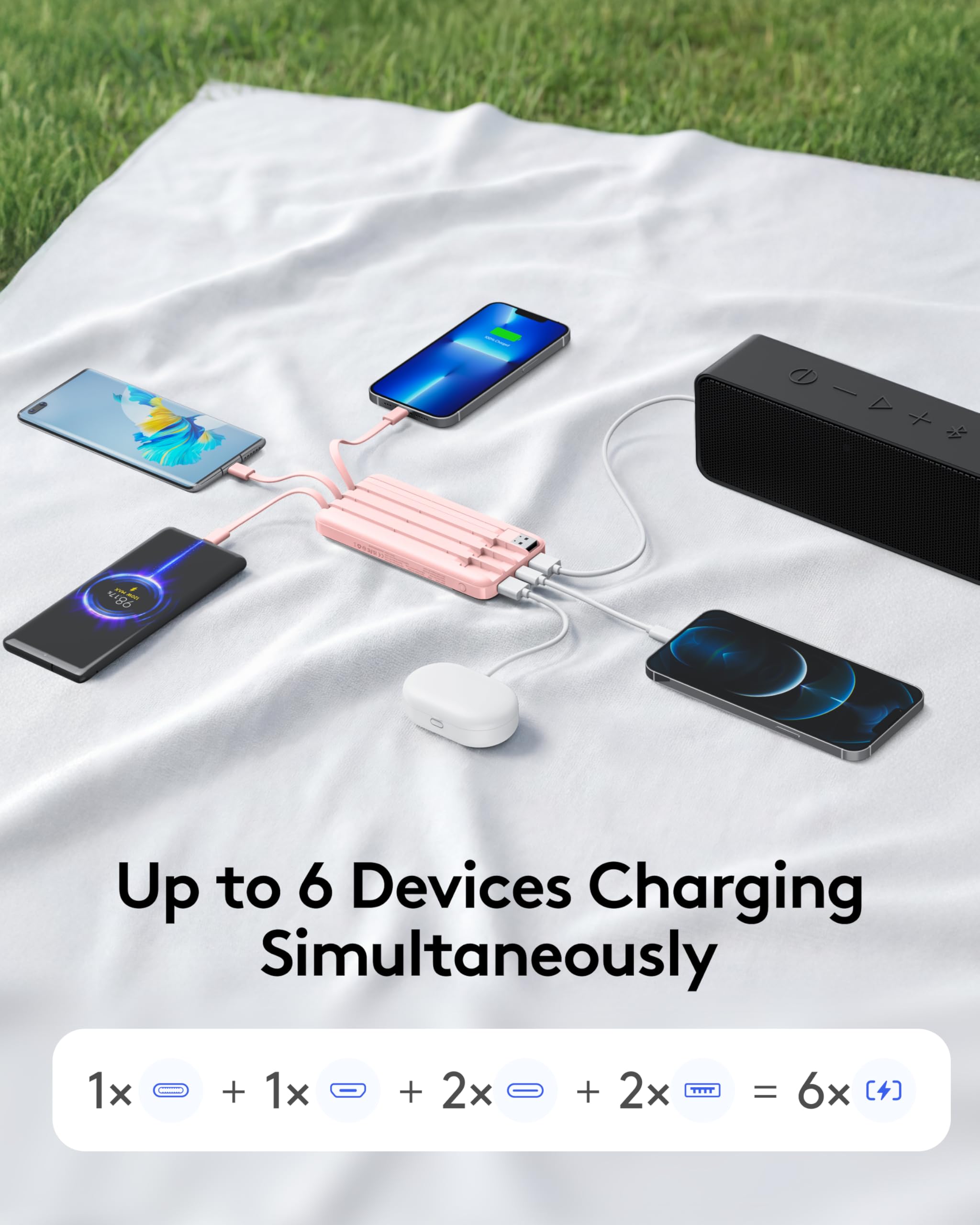 Orfeika in use charging a smartphone fast for quick on-the-go power