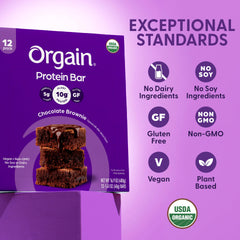 Orgain ingredientes principales arroz guisante chía resaltando proteína vegetal