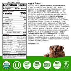 Orgain textura cremosa del batido que resalta sabor y consistencia