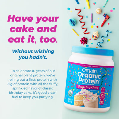 Orgain etiqueta con sellos USDA Organic y Plant-Based, confianza
