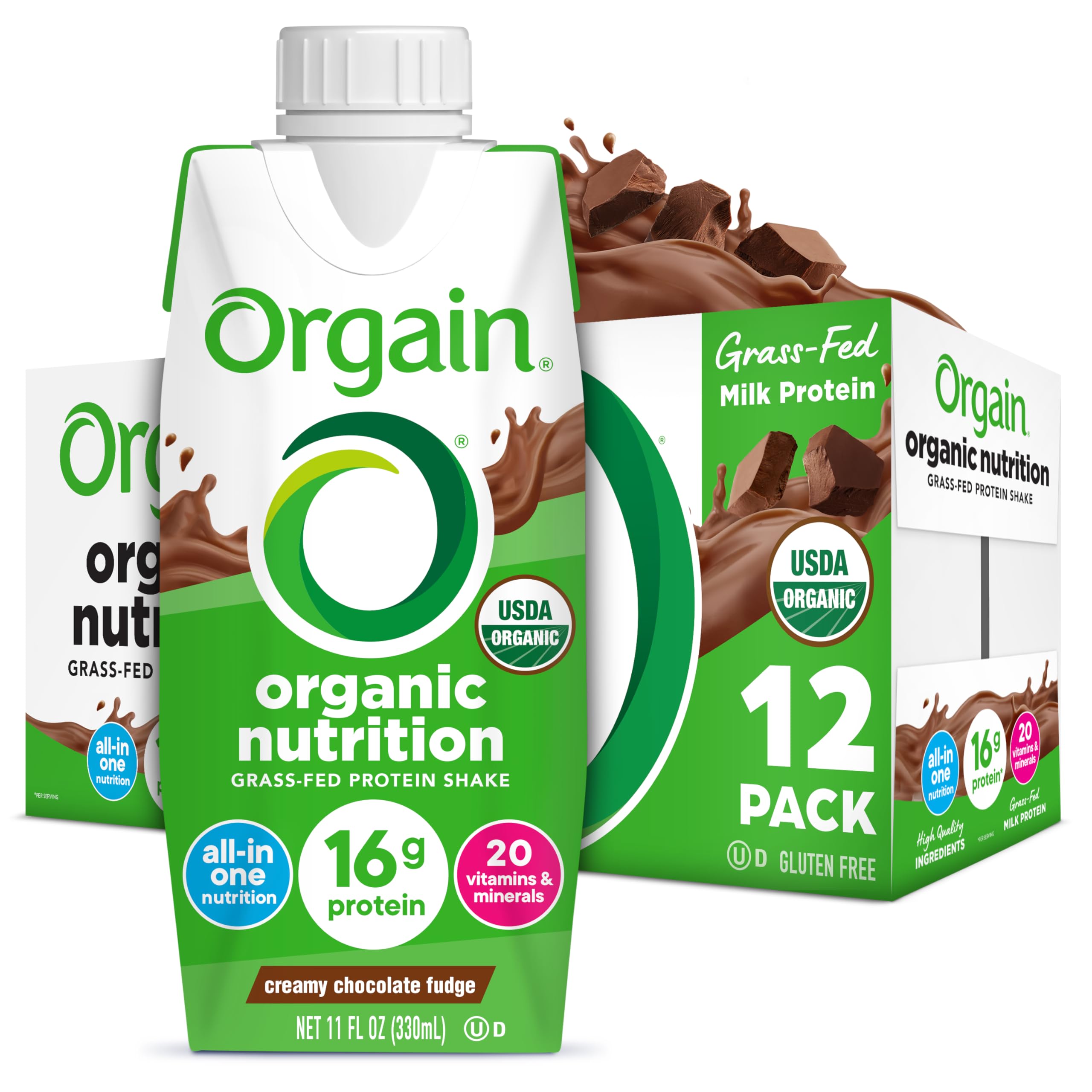 Orgain frente del pack mostrando diseño y conveniencia para llevar