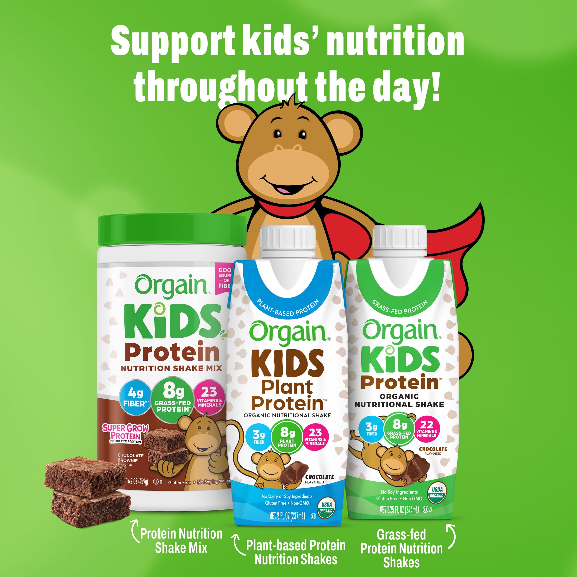 Orgain ingredientes de frutas y verduras en polvo como fuente natural