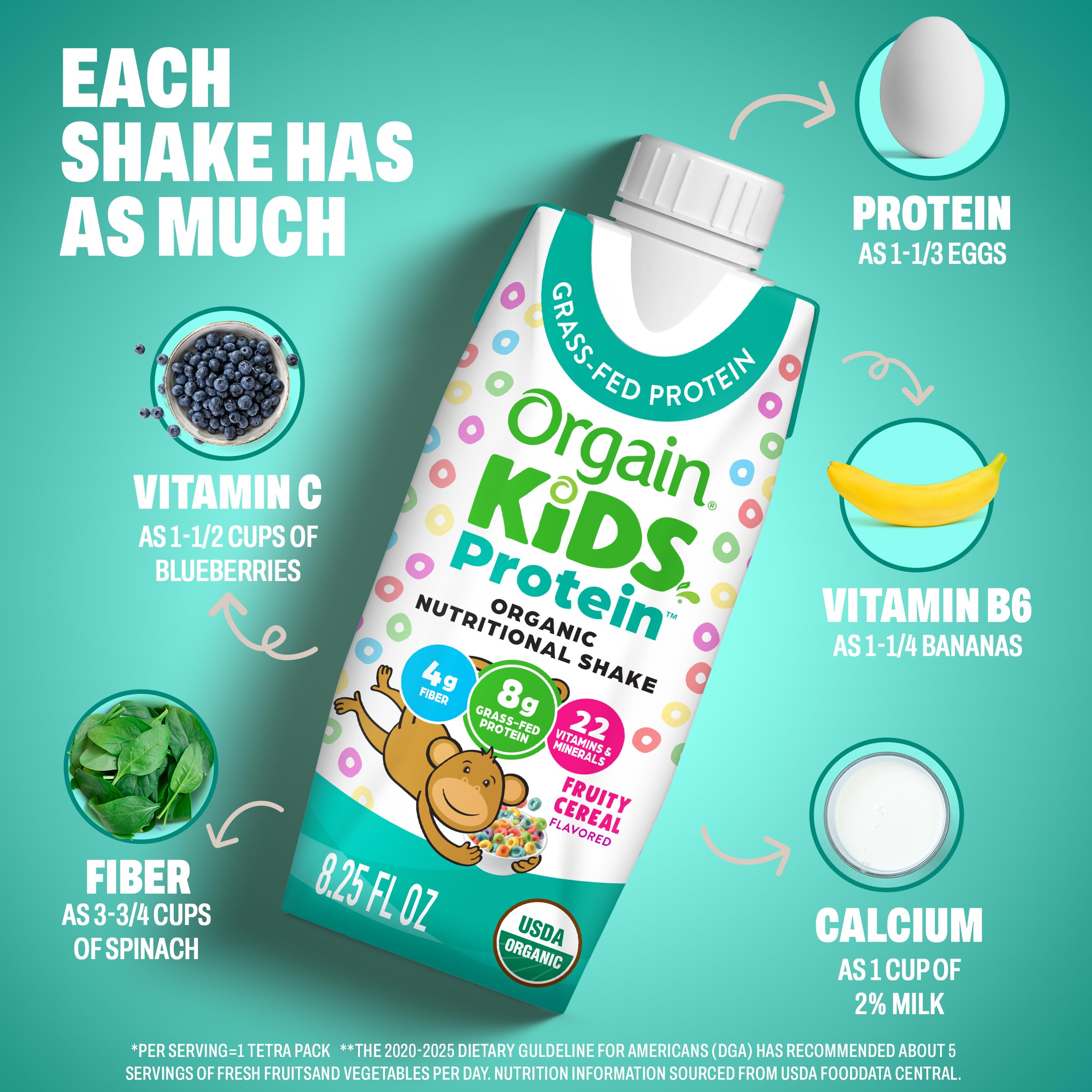 Orgain polvo orgánico de frutas y verduras que añade fibra