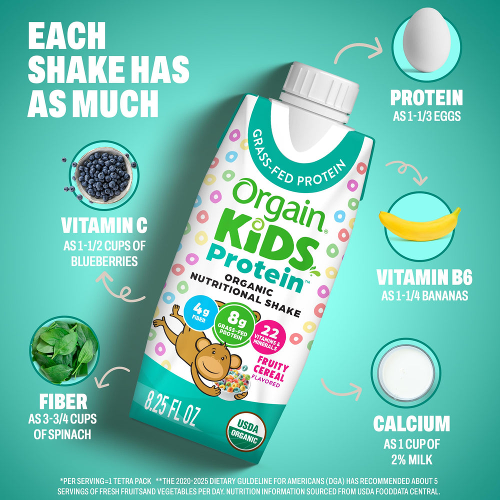 Orgain polvo orgánico de frutas y verduras que añade fibra