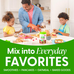 Orgain batido servido en vaso para niño, sabor cremoso y atractivo