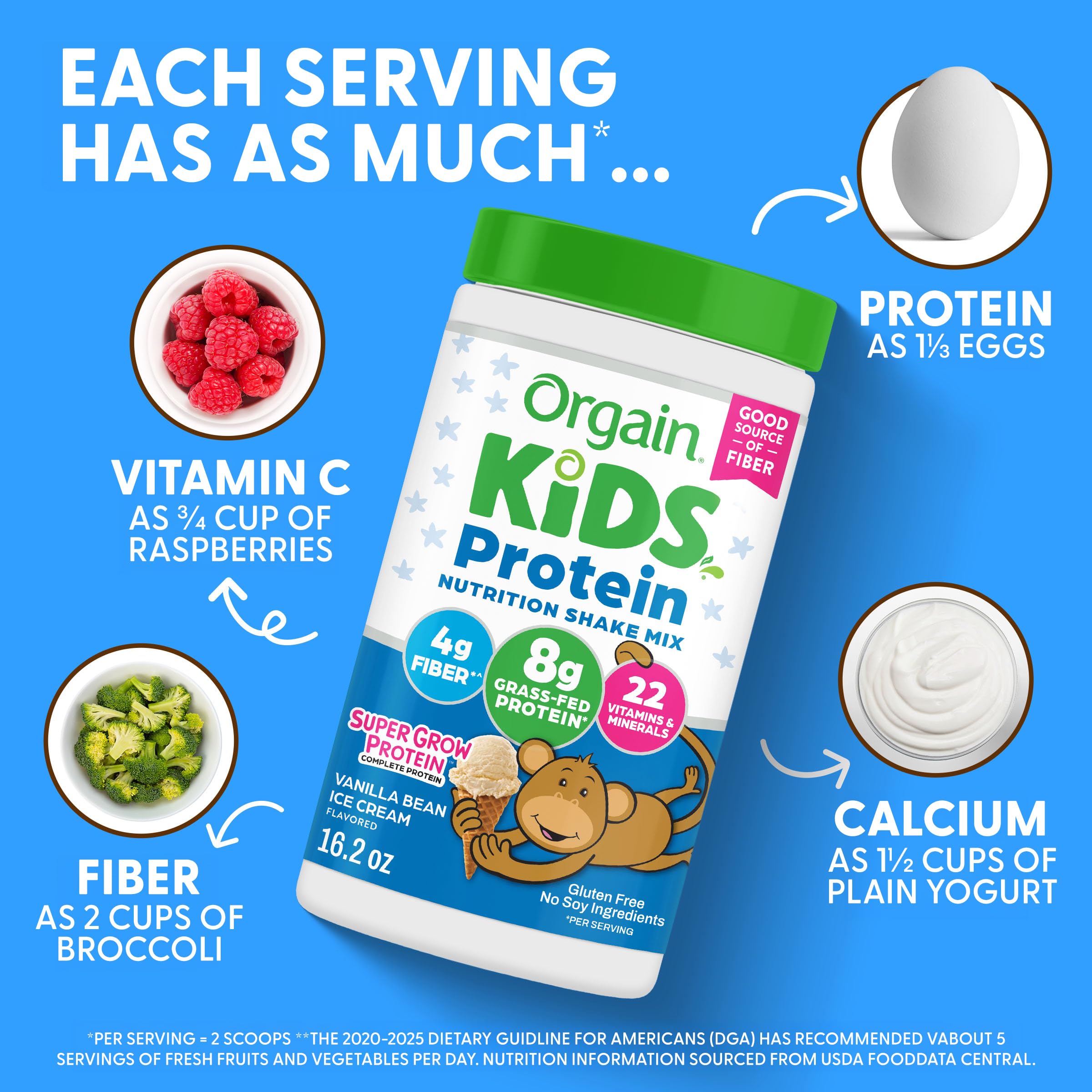 Orgain incorporado en panqueques para una merienda alta en proteína