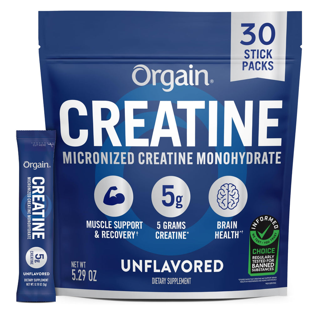 Orgain sobre frontal mostrando el paquete y beneficios de portabilidad
