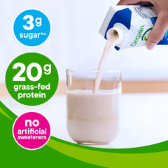 Orgain detalle de la textura cremosa del batido en primer plano