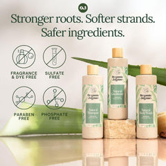 Organic Jaguar ingredientes naturales cerca: ricino, miel y aloe, nutrición clara