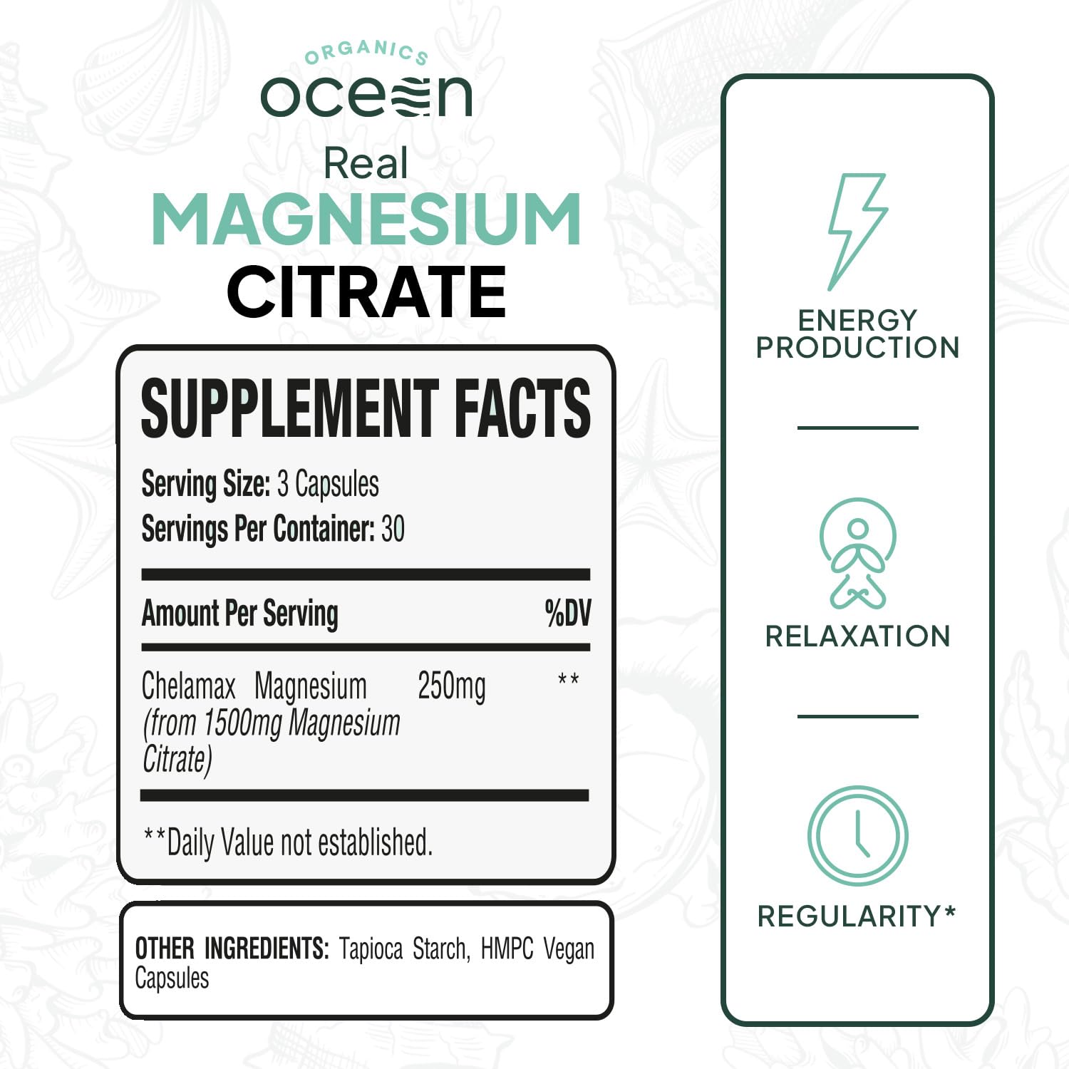 Organics Ocean cápsulas detalle en primer plano, alta absorción visual