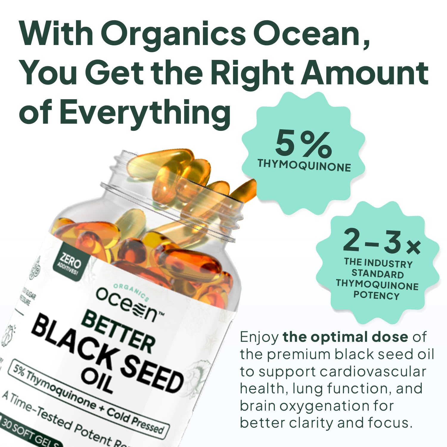 Organics Ocean gota de aceite dentro de cápsula destacando pureza y prensado en frío