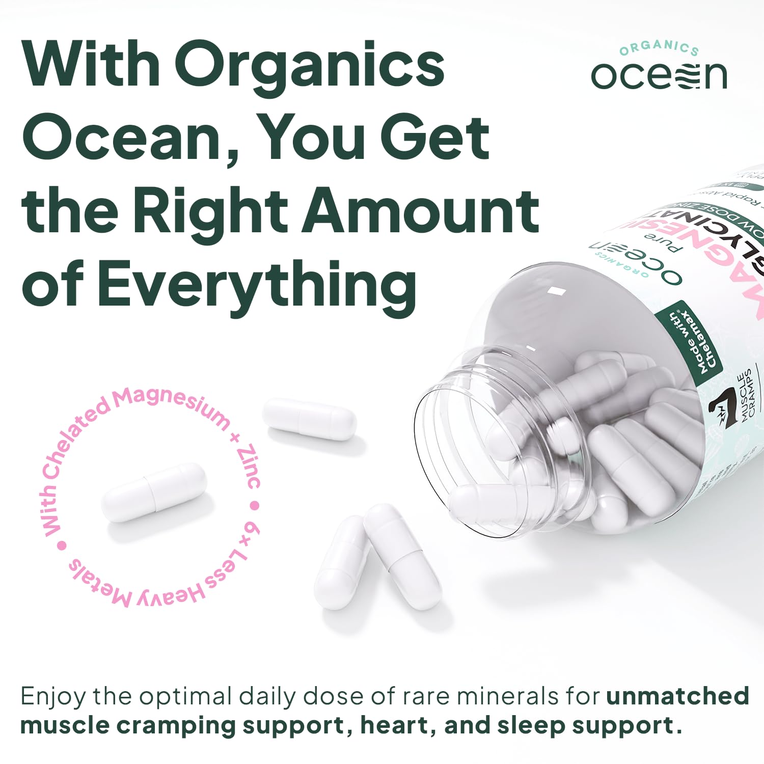 Polvo de magnesio triturado mostrando la textura pura de Organics Ocean y alta calidad