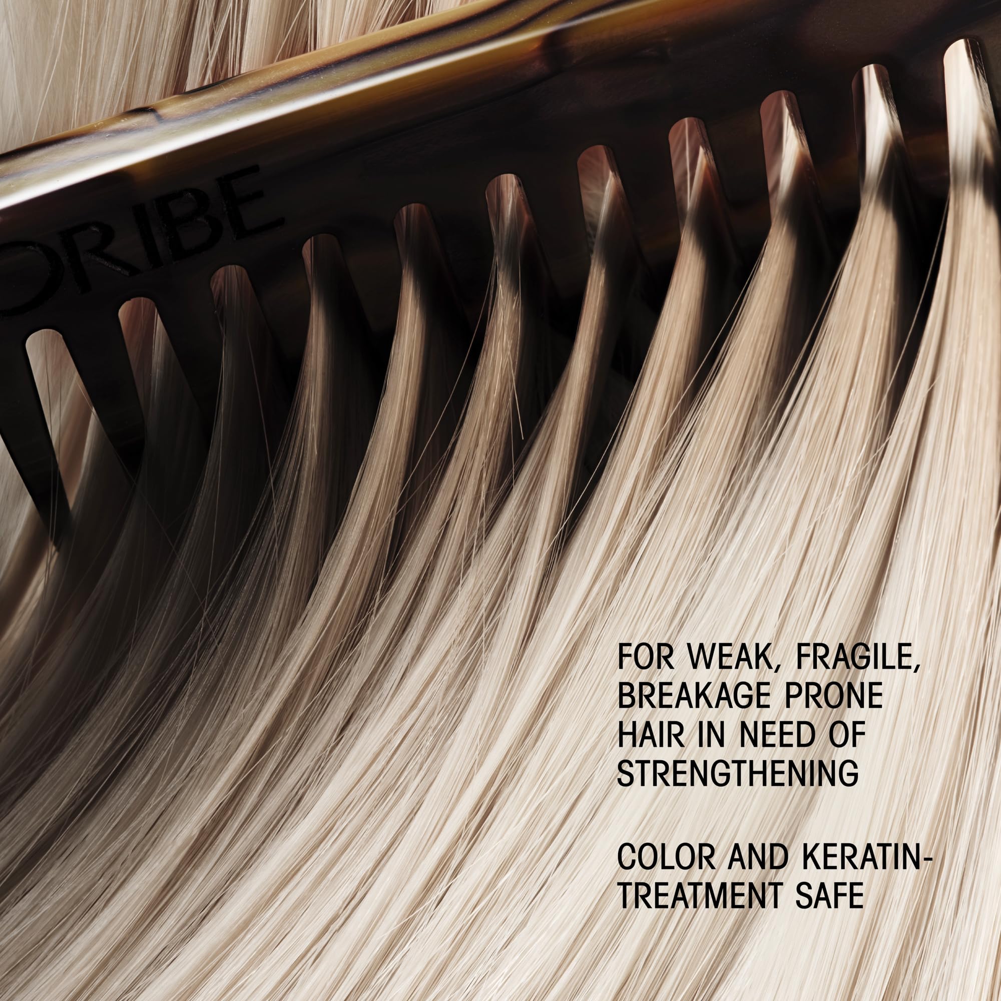 Oribe product beside botanical ingredients demonstrating strengthening benefits