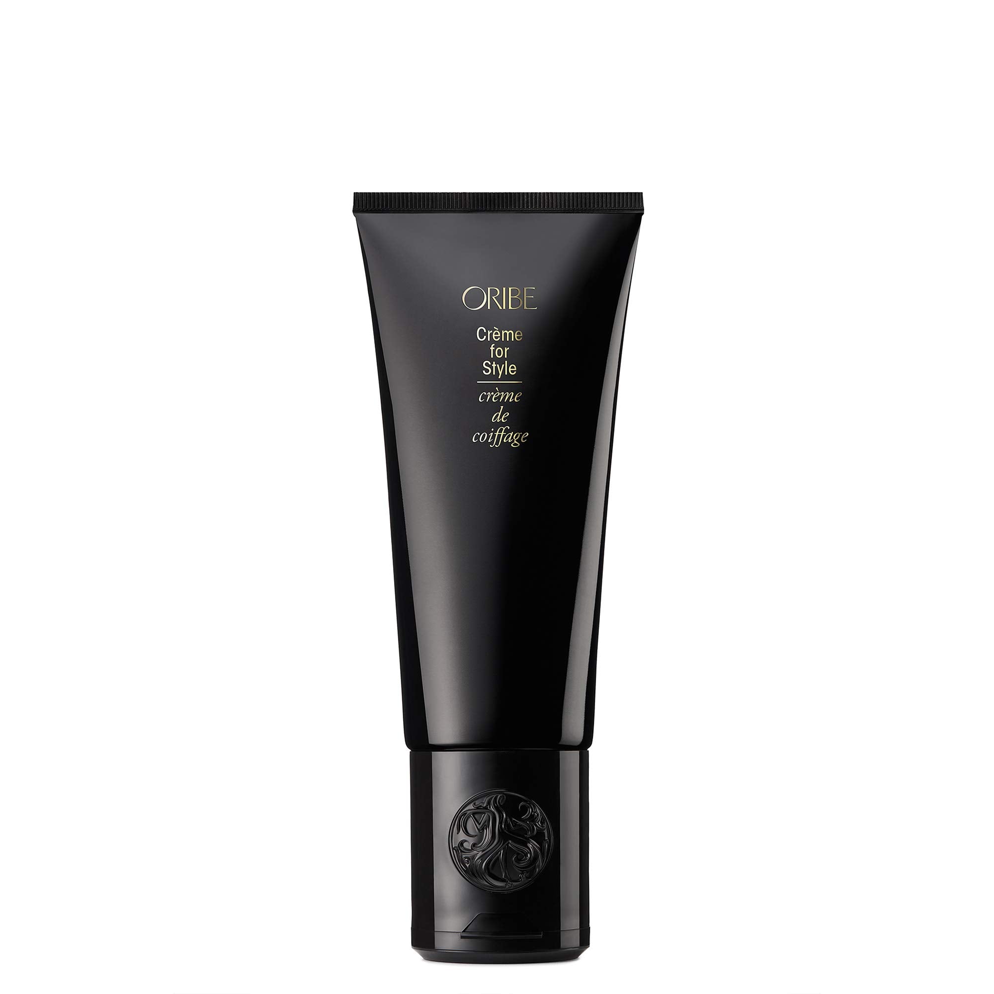 Oribe crema frontal del envase muestra tamaño práctico y marca