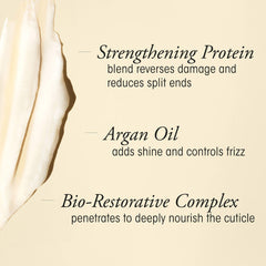 Oribe detalle de la etiqueta con ingredientes claves y beneficios