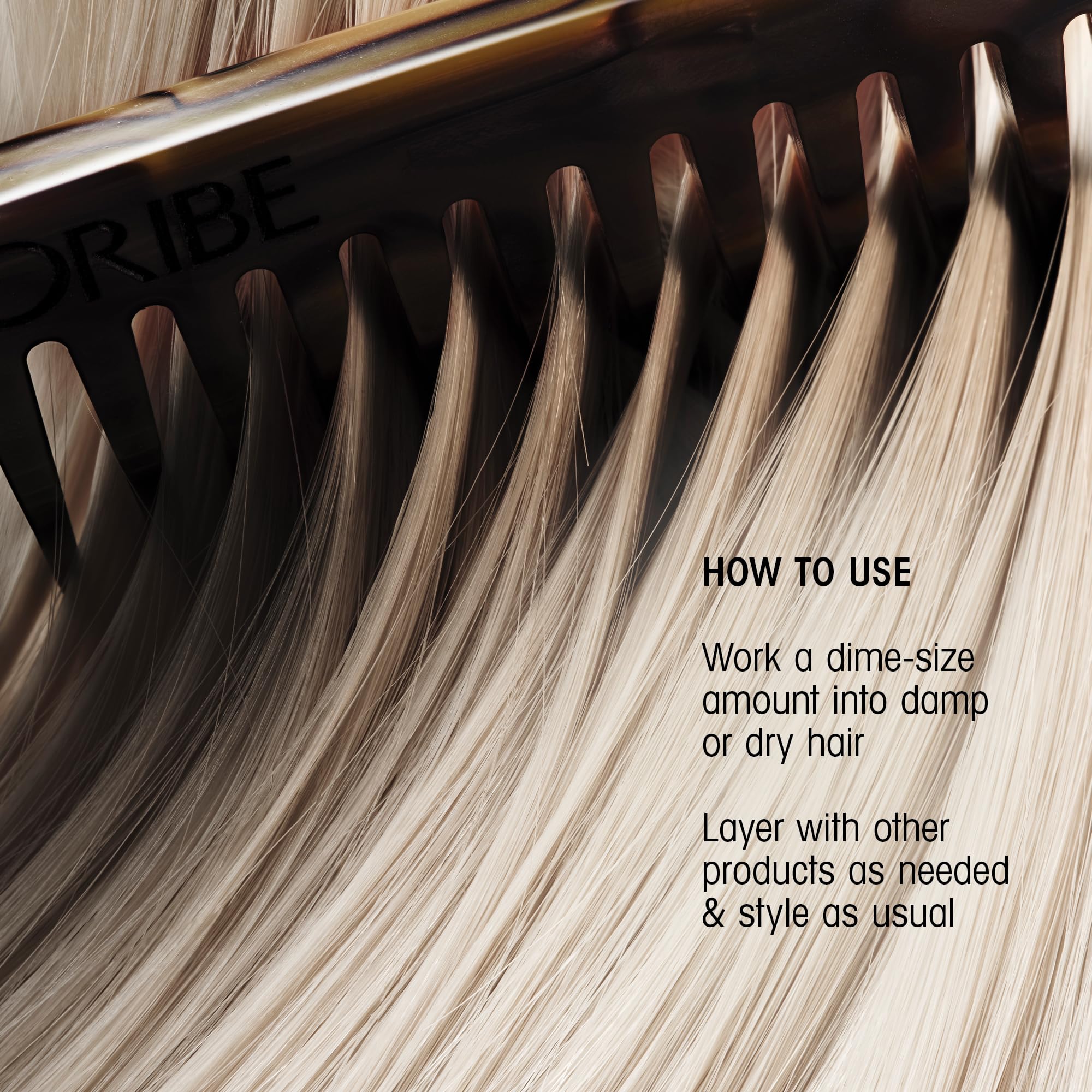 Oribe Hair Alchemy packaging label highlighting ingredients and claims