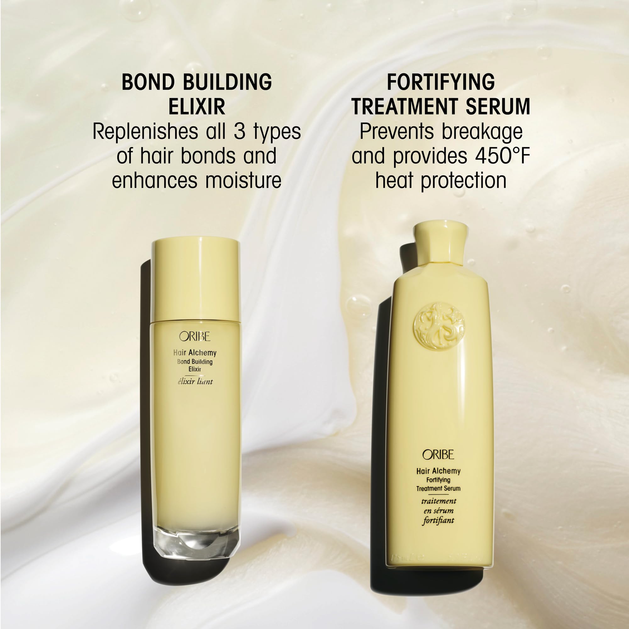 Oribe Hair Alchemy next to common items to show the 5.9oz scale