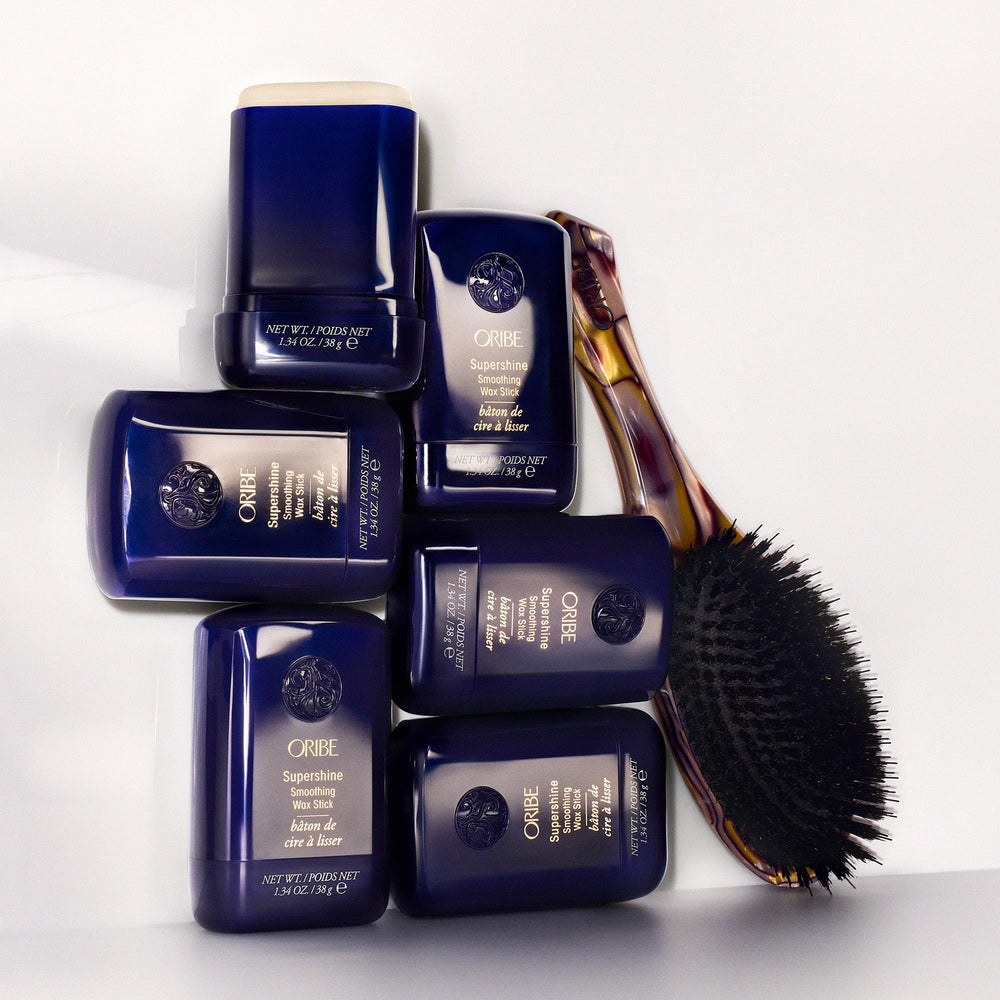Oribe Supershine etiqueta trasera destacando ingredientes y certificaciones