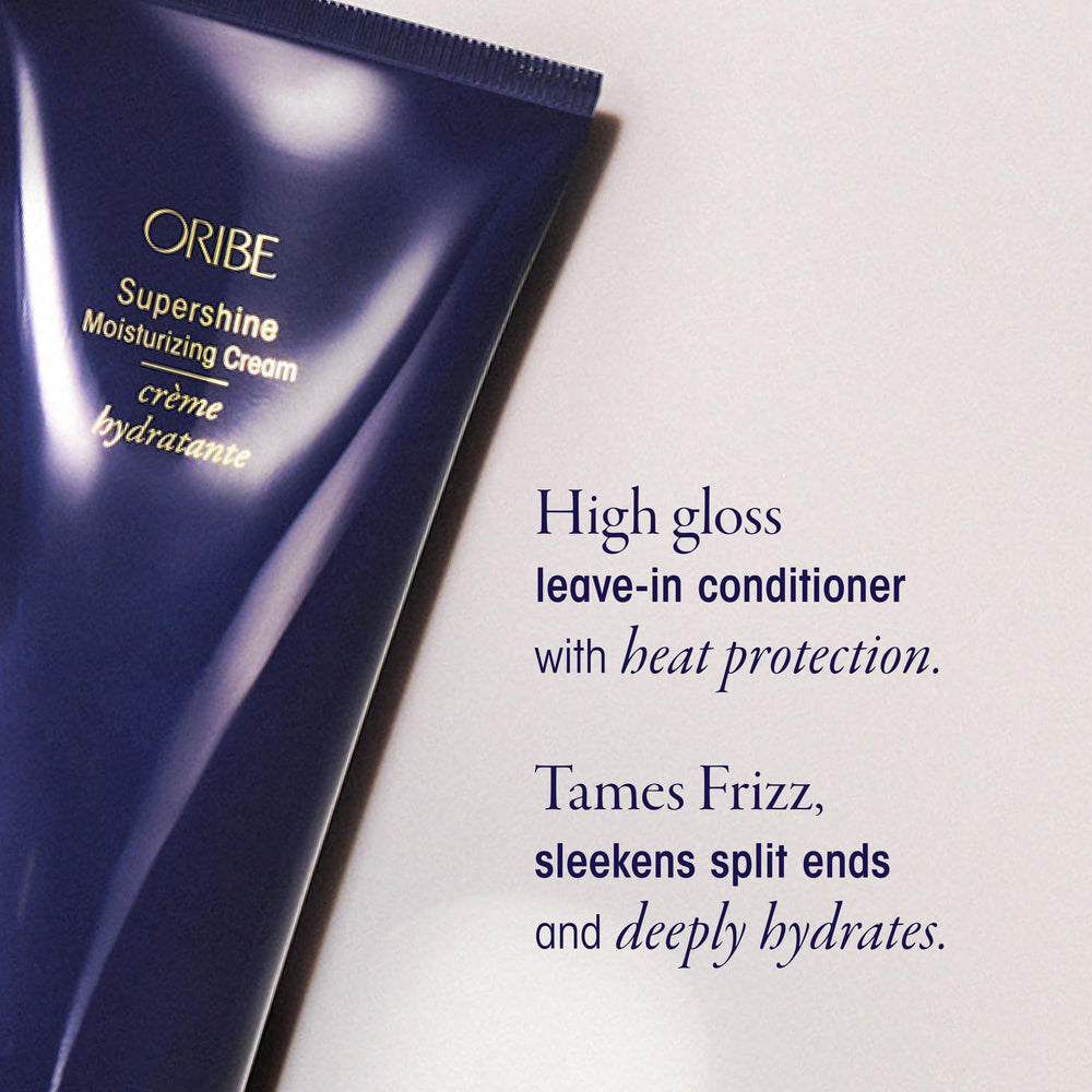 Oribe Supershine textura cremosa en primer plano que ilustra hidratación profunda