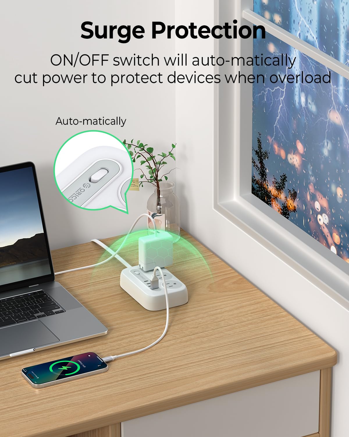 ORICO enchufe plano y cable ultrafino escondible para máxima flexibilidad