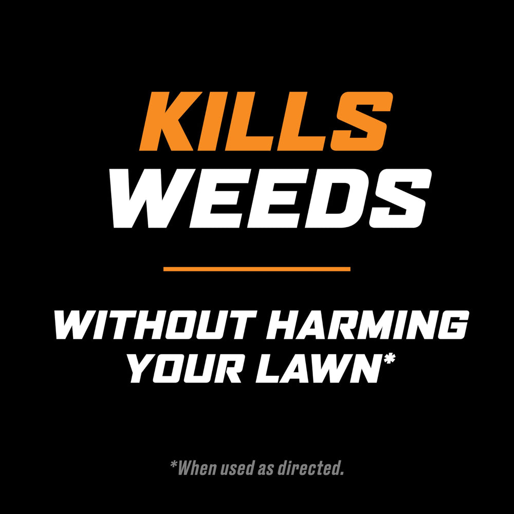 Applying Ortho WeedClear to a dandelion in lawn demonstrating targeted weed control