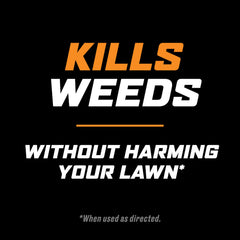 Applying Ortho WeedClear to a dandelion in lawn demonstrating targeted weed control