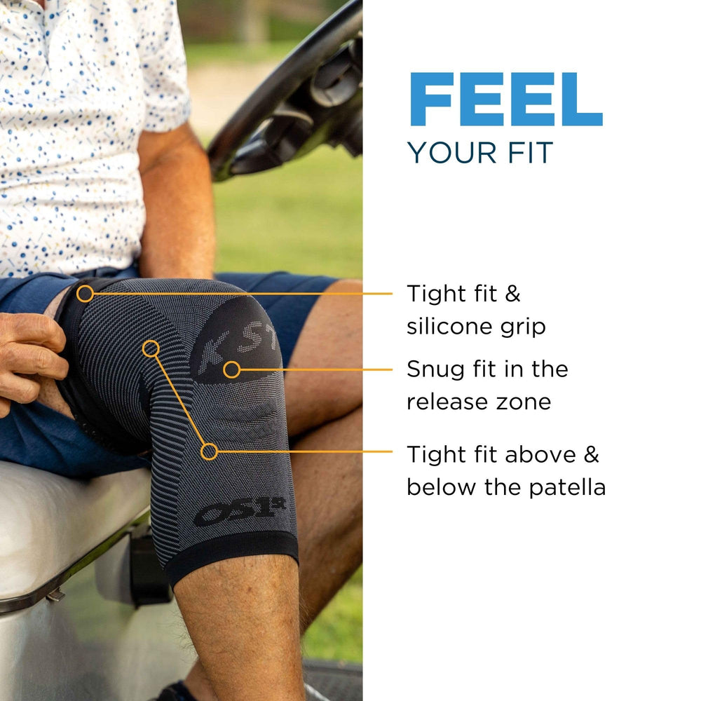 OrthoSleeve KS7 comparación de tamaño sobre regla para elegir la talla correcta