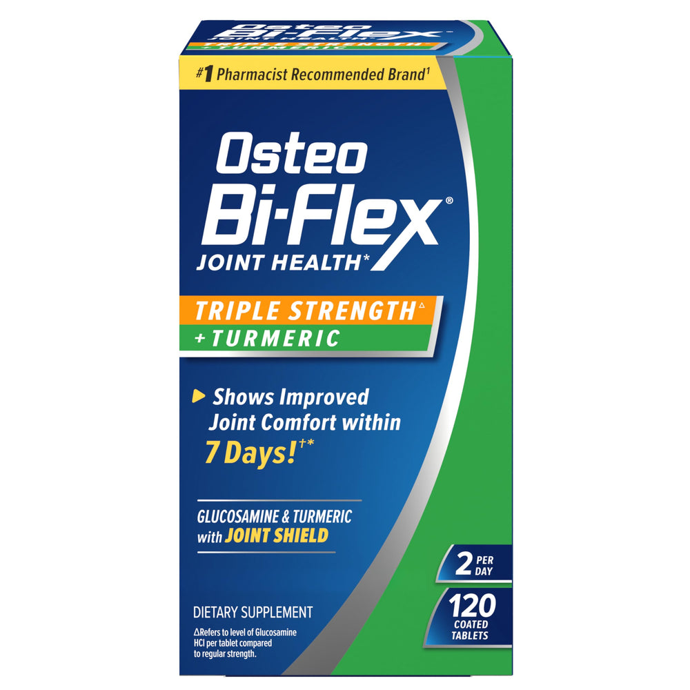 Osteo Bi-Flex frente del envase mostrando información clave y beneficio