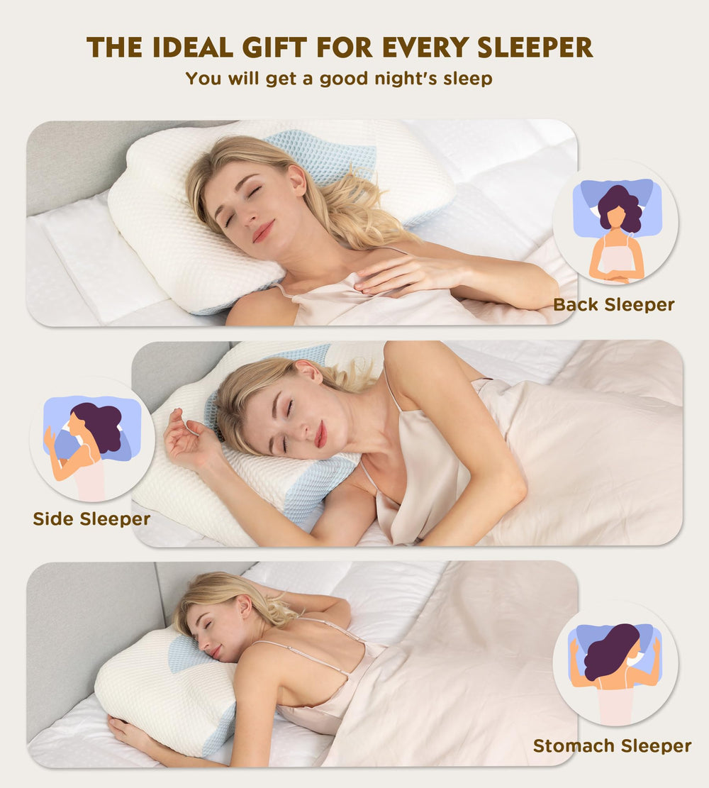 Osteo almohada en uso por durmiente lateral, soporte cervical durante la noche