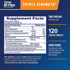Osteo Bi-Flex primer plano de comprimido recubierto para fácil ingestión
