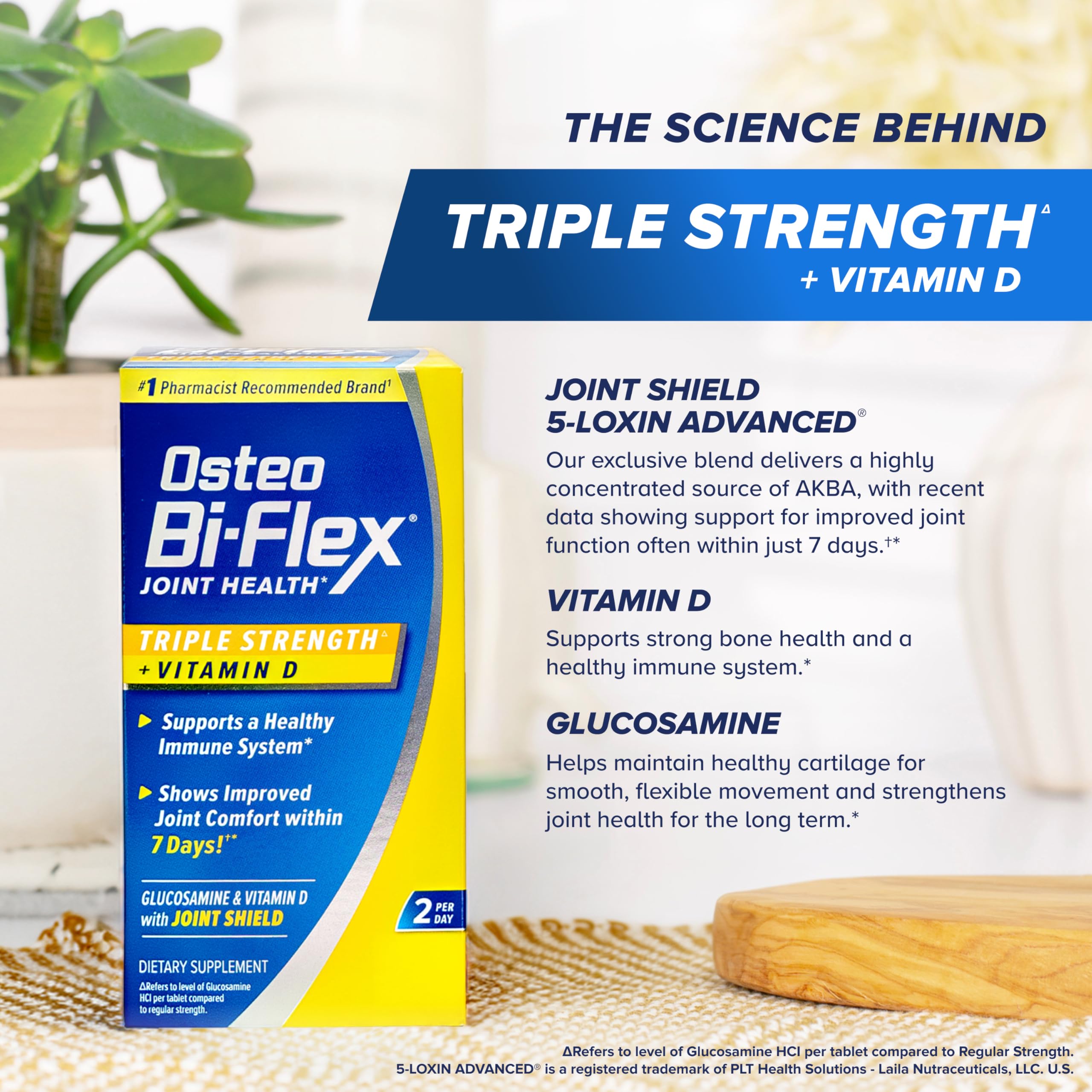 Osteo Bi-Flex primer plano del ingrediente 5-Loxin para confort articular