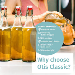 Otis Classic botella en uso conservando kombucha con carbonatación segura