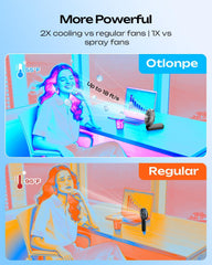 Otlonpe close-up de aspas y rejilla que muestra potencia de ventilación