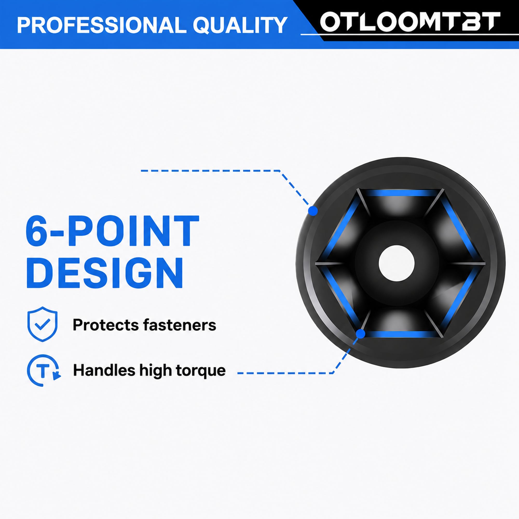 OTLOOMTBT comparación de tamaño con mano para referencia y ergonomía