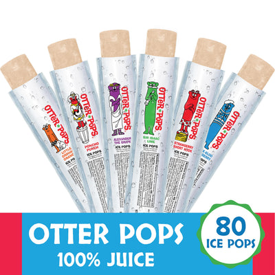 Otter Pops paleta fuera del envase mostrando color natural y frescura